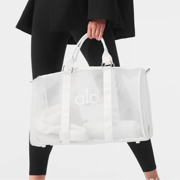ALO Yoga Handbags - ALO Yoga White mesh duffle! NWT!